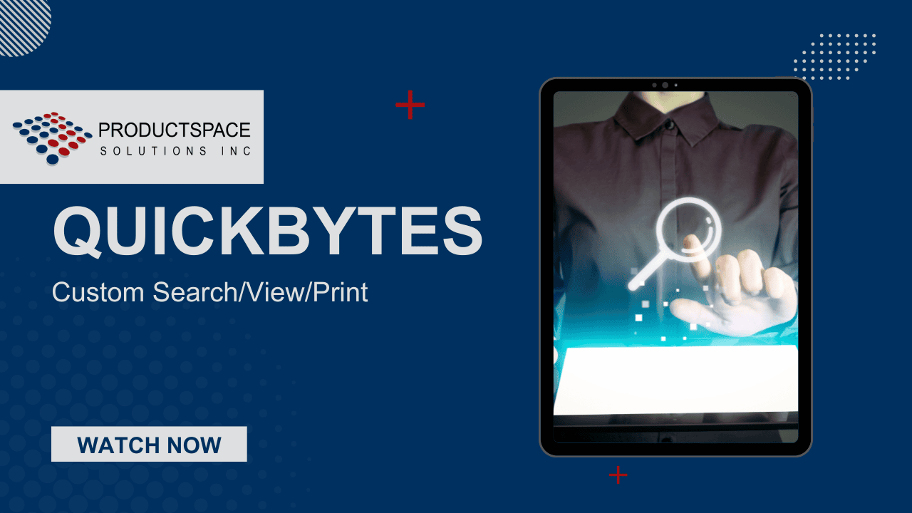 ProductSpace Quickbytes thumbnail showing a person interacting with a digital touch interface to search Windchill content.